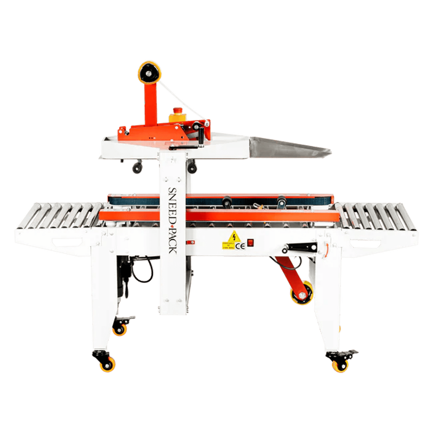 Side view of SNEED-PACK Case sealer for extra small boxes.