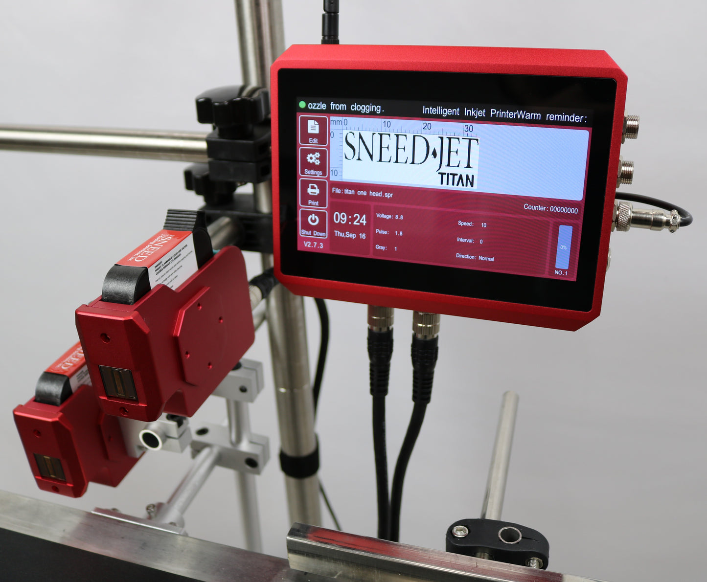 SNEED-JET Titan 22 Dual Head Thermal Inkjet Coder Printer for Printing Date / Lot / Batch Codes.