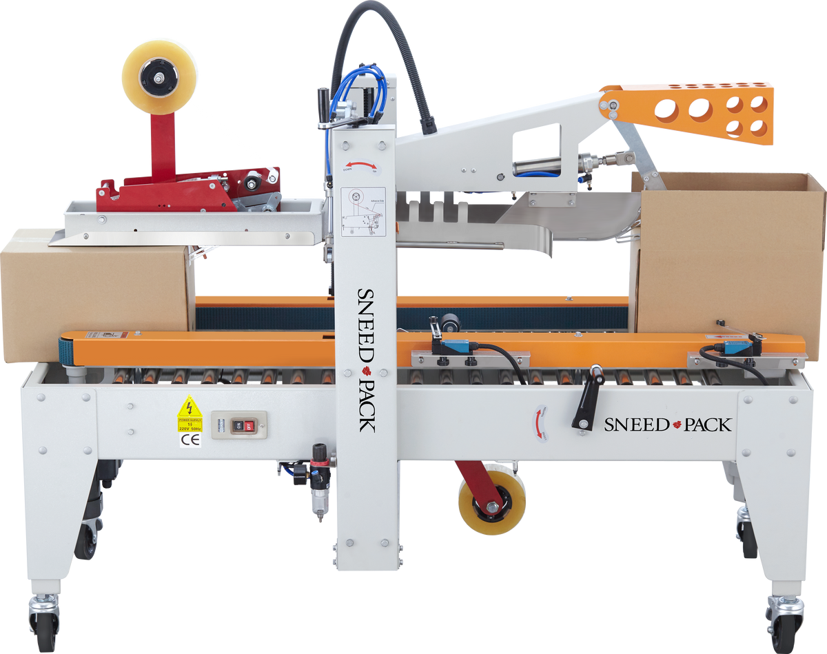 SNEED-PACK Flap Folding, Small-Box Sealer Streamlines Packaging