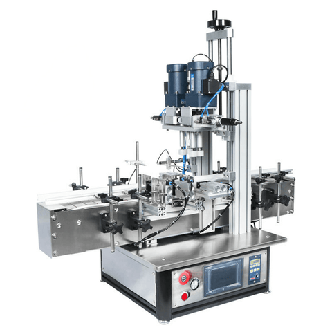 Front view of SNEED-PACK Tabletop Spray Bottle Capping Machine