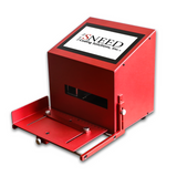 Side view of SNEED-JET Titan Tabletop thermal inkjet printer with touch screen controls.