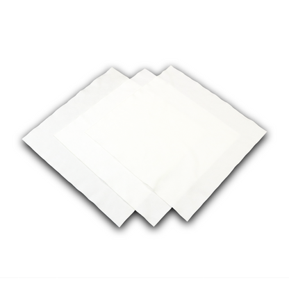 Stack of white cartridge cleaning wipes used for inkjet printer maintenance