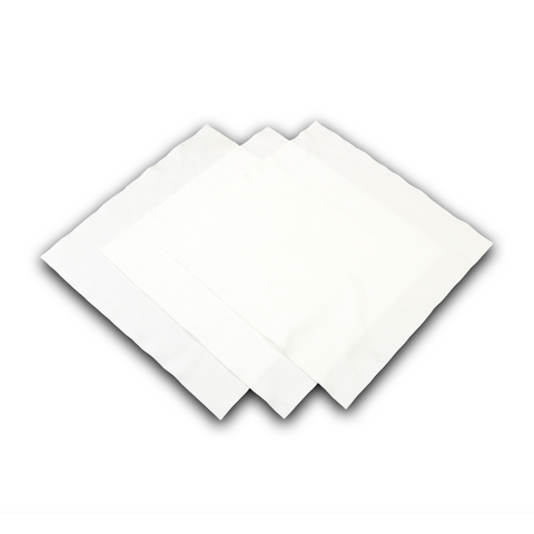 Stack of white cartridge cleaning wipes used for inkjet printer maintenance