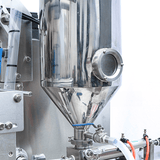Stainless steel hopper on SNEED-PACK Fluid and Paste VFFS Machine