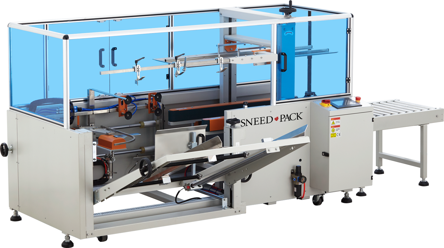 Angled view of SNEED-PACK CE-40 High Speed Case Erector