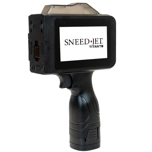 SNEED-JET Titan T9 handheld thermal inkjet printer front angled view