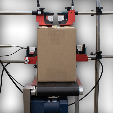 SNEED-JET Freedom 44 thermal inkjet printing system with multiple print heads and touchscreen controller mounted above a conveyor line