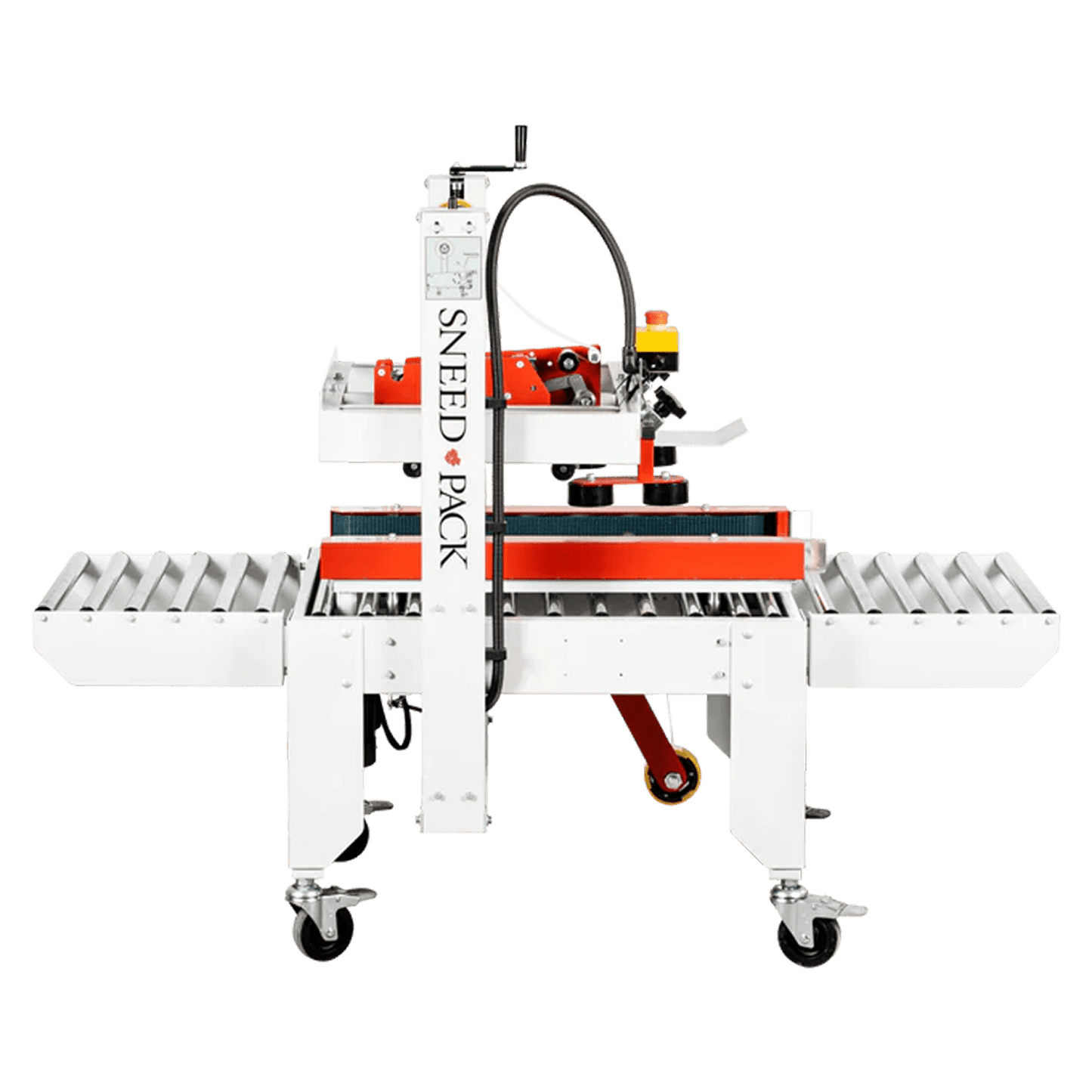 Side view of SNEED-PACK Side Belt Case sealer 