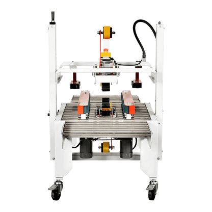 View of rollers and belts on SNEED-PACK Side Belt Case Sealer