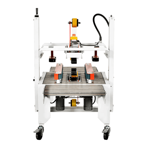View of rollers and belts on SNEED-PACK Side Belt Case Sealer