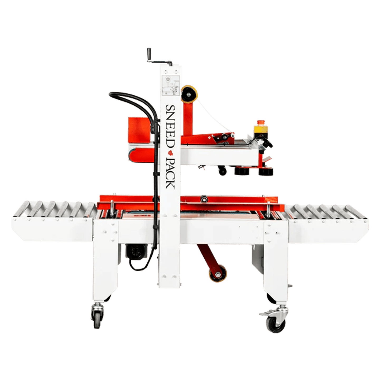Side view of SNEED-PACK Top and Bottom belt case sealer