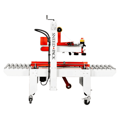 Side view of SNEED-PACK Top and Bottom belt case sealer