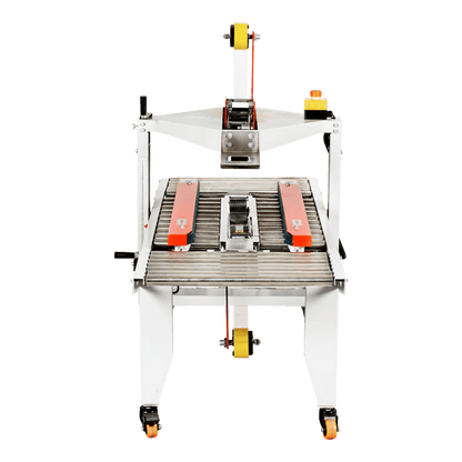 Rear side view of SNEED-PACK Case sealer for extra small boxes.