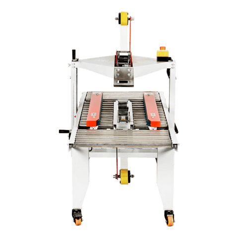 Rear side view of SNEED-PACK Case sealer for extra small boxes.