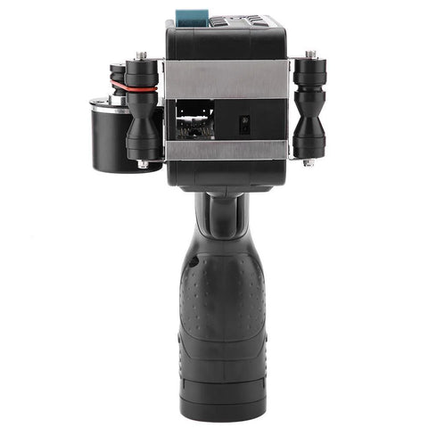 Back view of SNEED handheld thermal inkjet printer highlighting roller system and rear housing